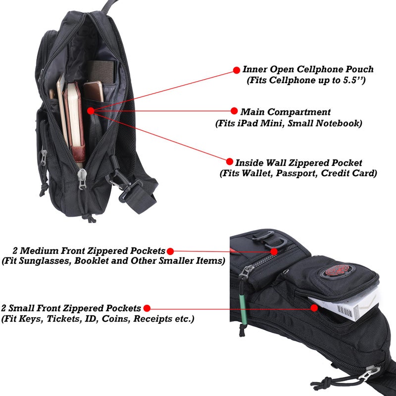 NICGID Sling Backpacks, Sling Chest Bag Shoulder Crossbody Bags for Men Women Outdoor Travel (Navy blue-365) - Image 4